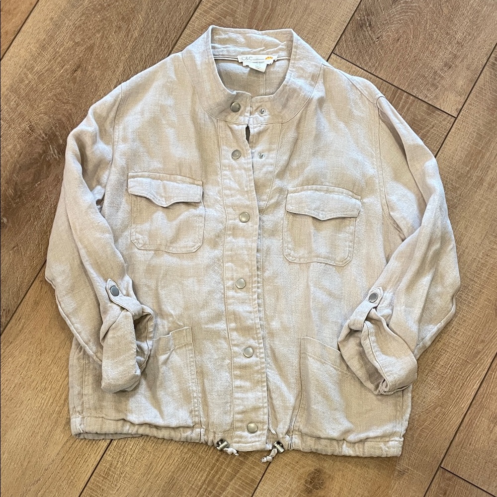 C&C California Light Tan Linen Jacket
